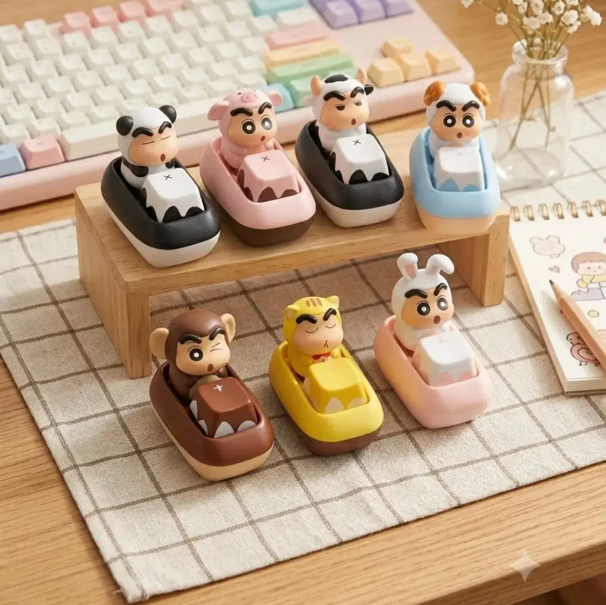 짱구 동물 키캡 젖소 공룡 고양이 원숭이 판다