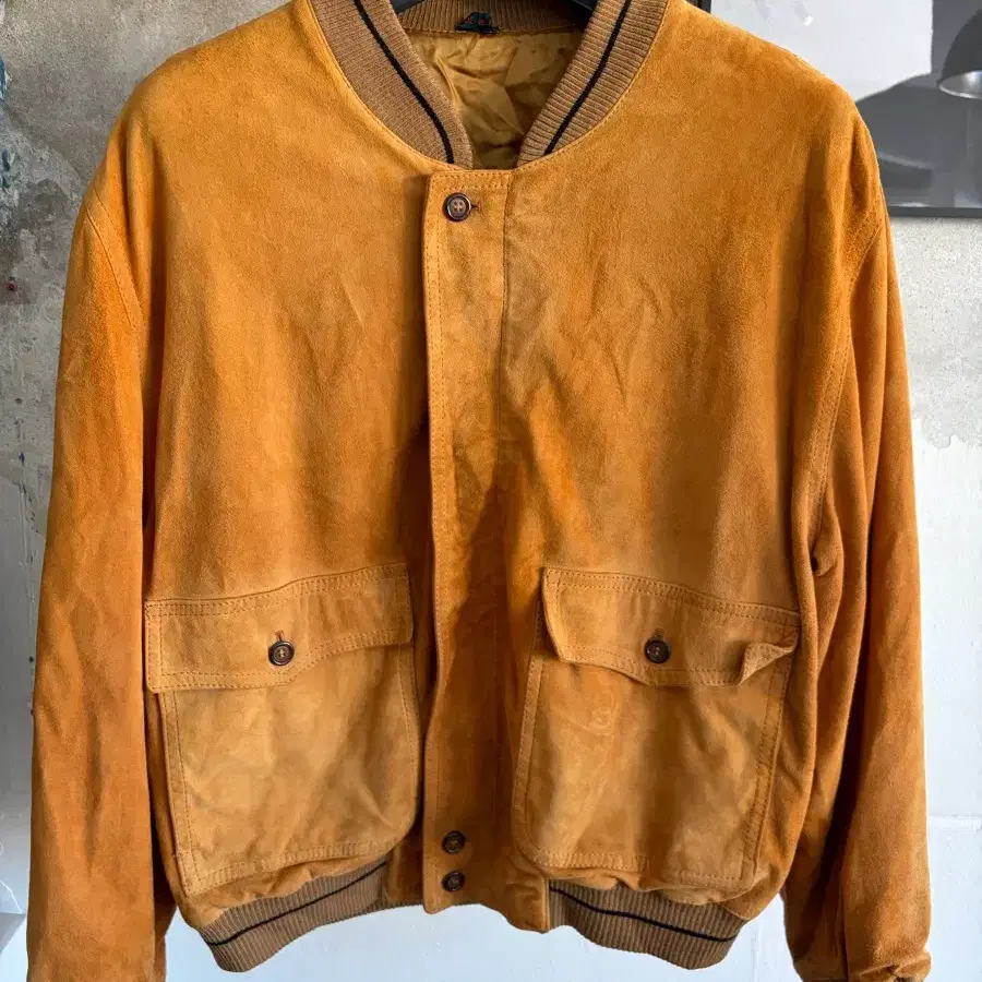 80s italy suede leather bomber jacket