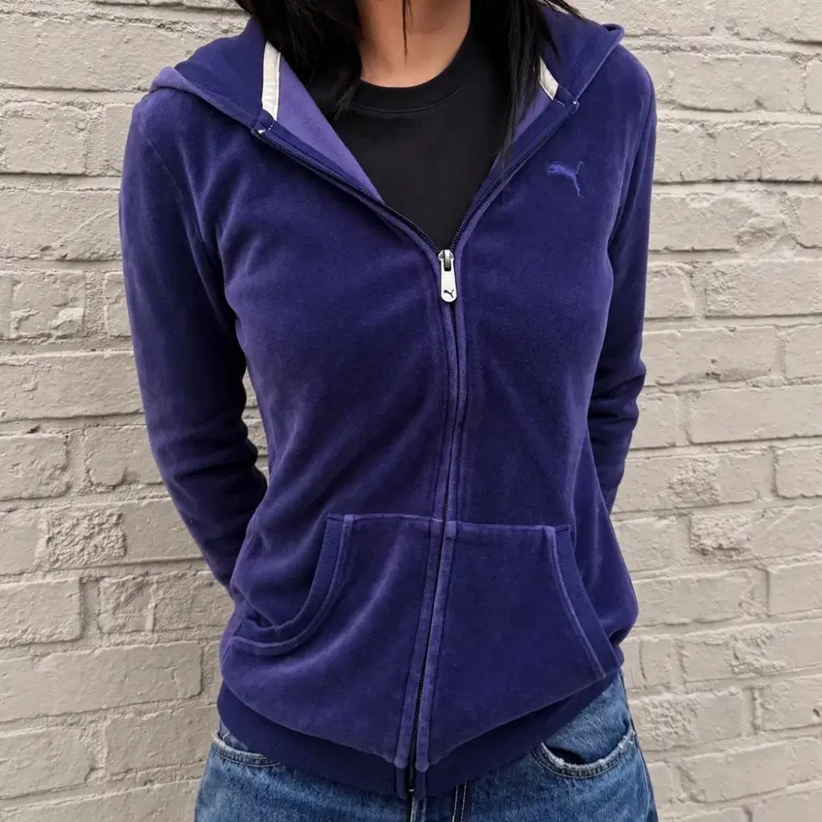 퓨마 Deep Purple Velour Zip-Up Hoodie