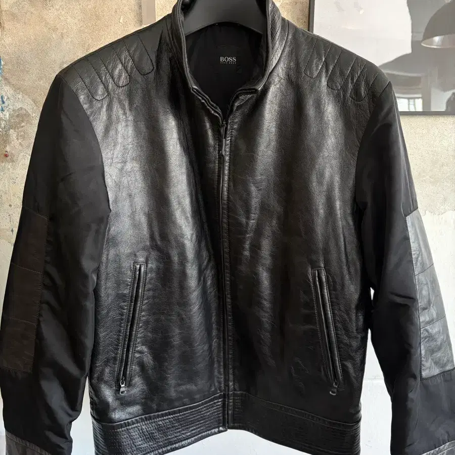 00s Hugo Boss Lambskin leather jacket