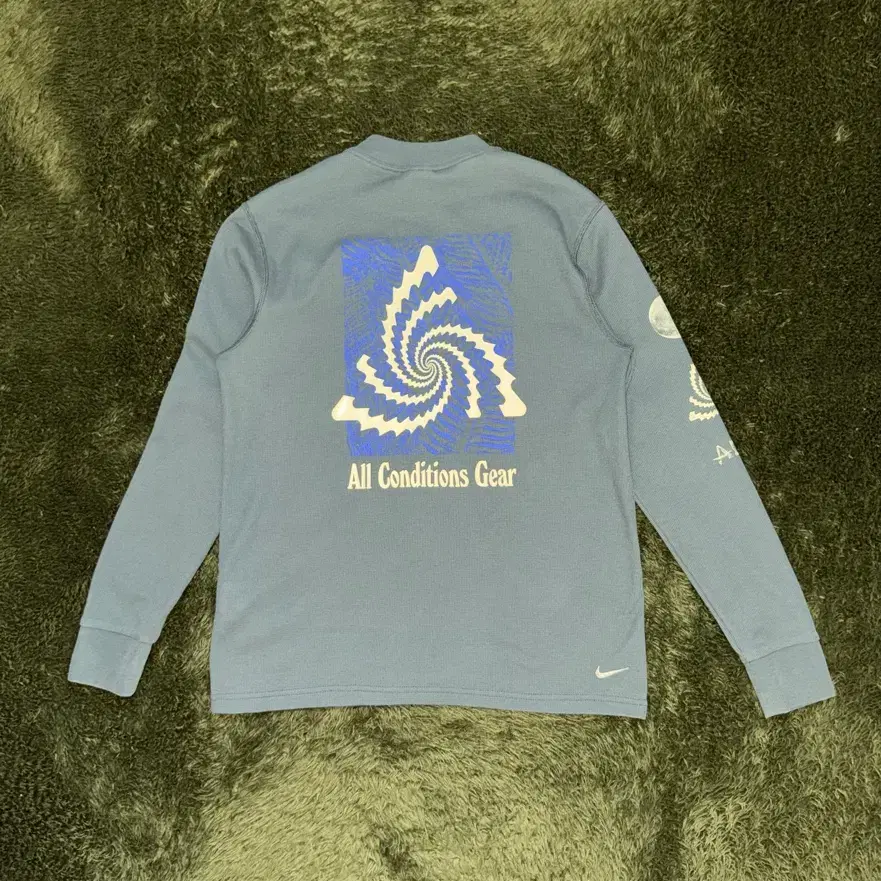 [L] 나이키 ACG 스파이럴 그래픽 와플 써멀 롱슬리브 빈티지 그린