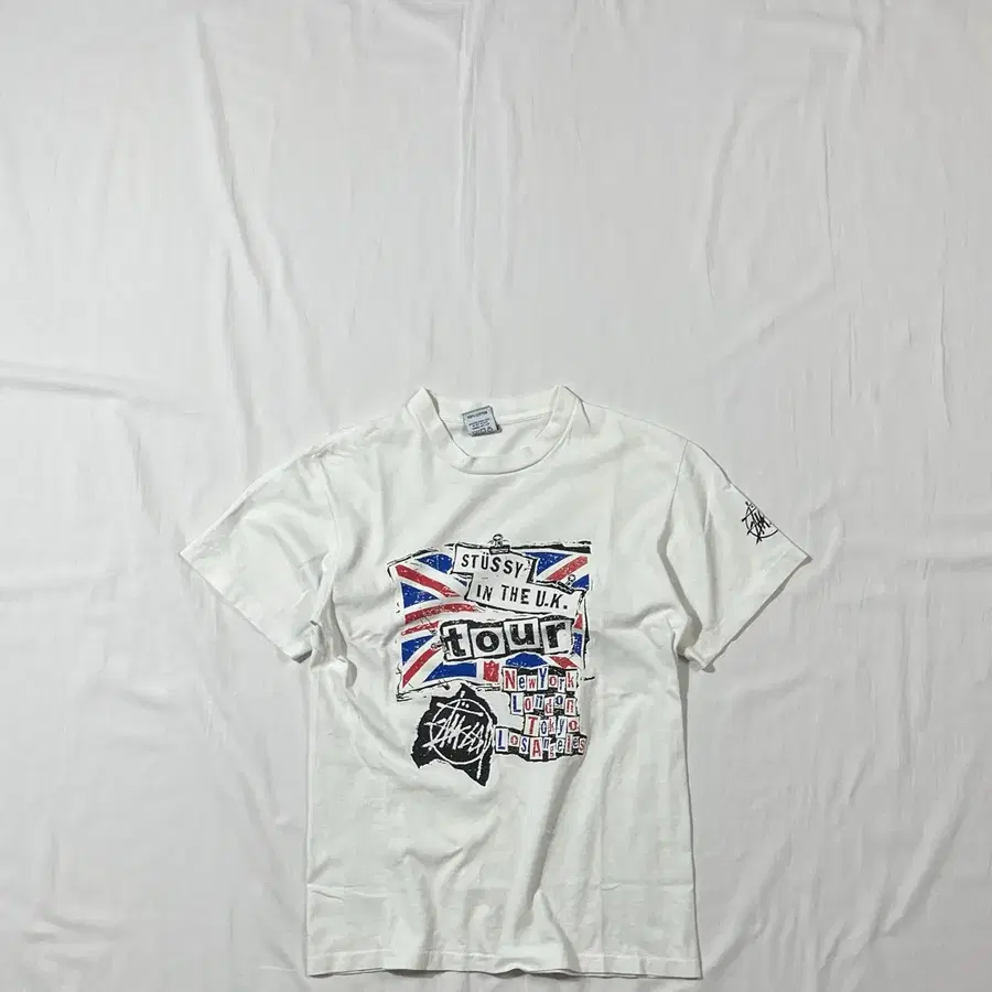 90s 스투시 stussy 투어 프린트 반팔티