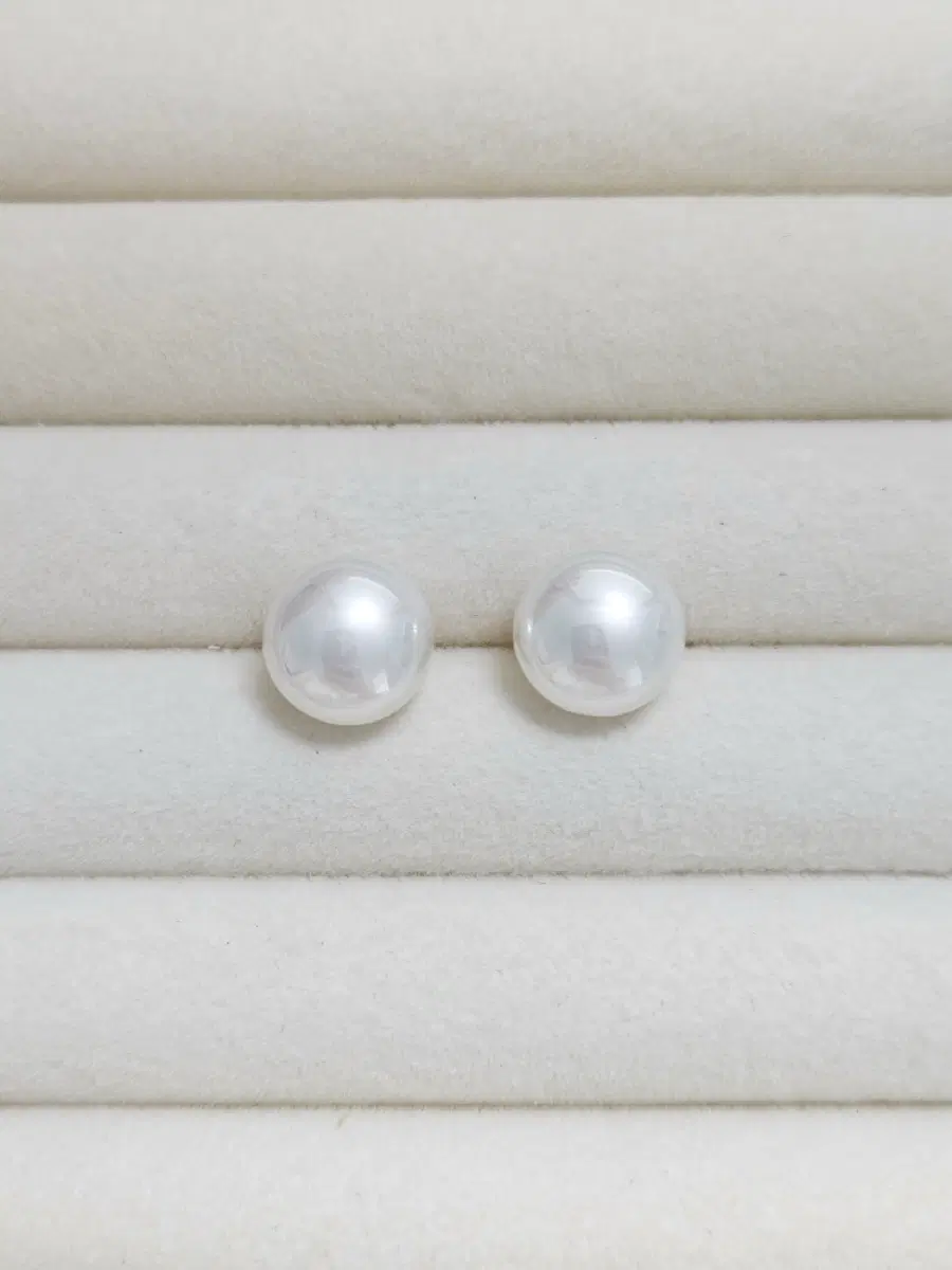 11.5mm 진주 은침 18k도금 귀걸이