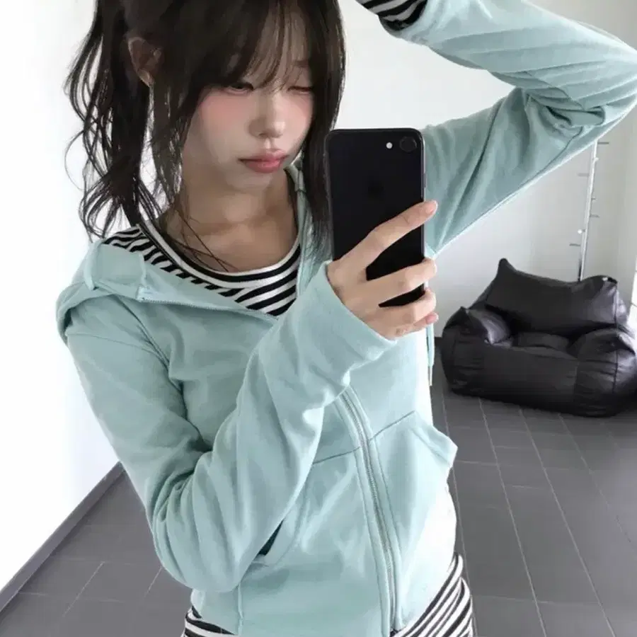 (새상품) 민트코어 데일리 무지 슬림 후드집업