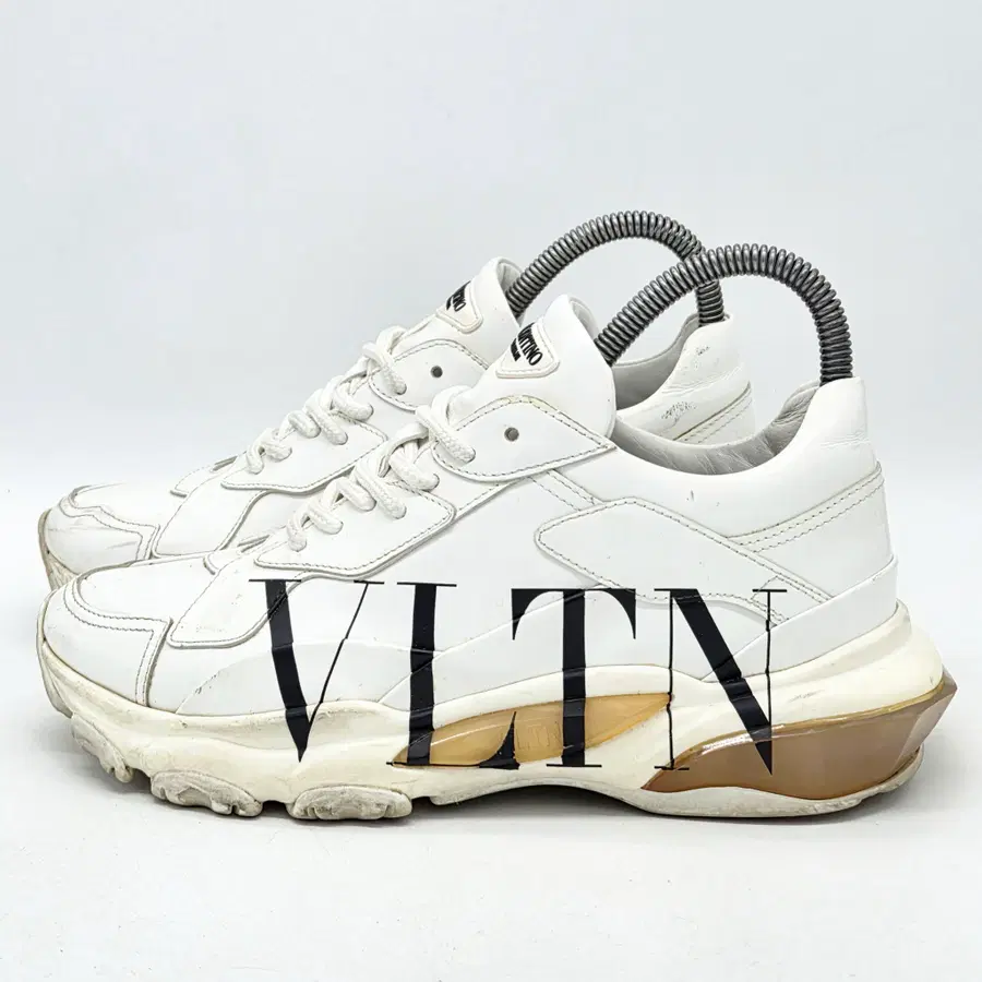 발렌티노 우먼스 VLTN 바운스 스니커즈 화이트 블랙 (37 1/2)