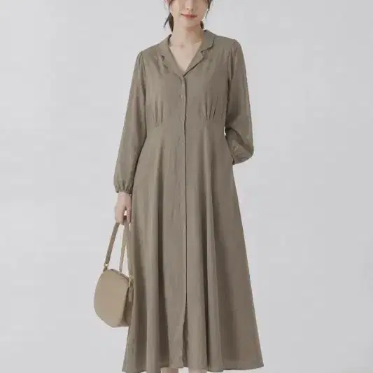 베이지 여자 프리 원피스 O5332