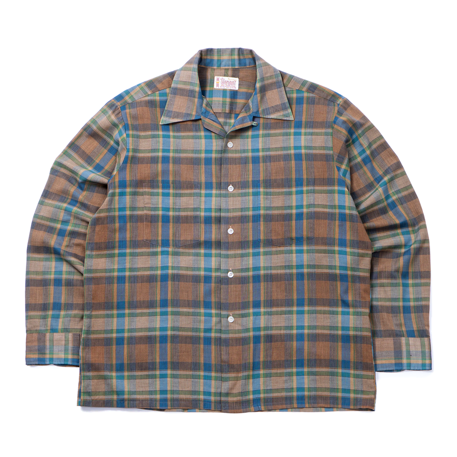 70s Towncraft Loop Collar Shirt (Brown)