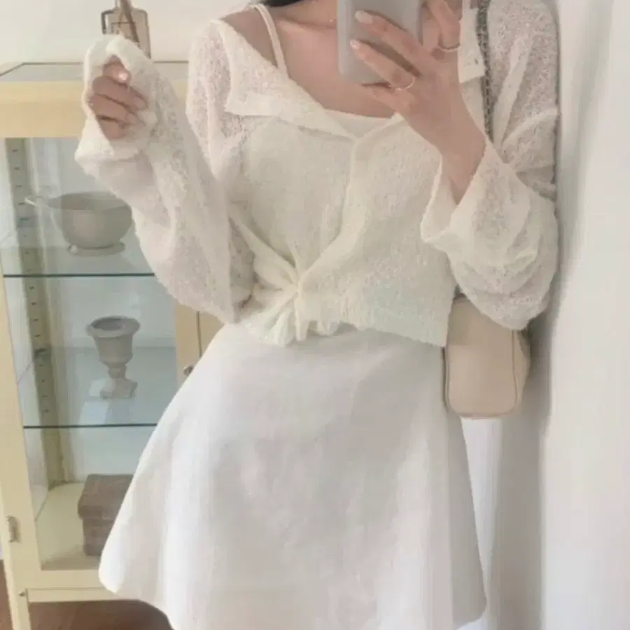 교신 원가55000 버터엣스카이 화이트 나시 휴양지 원피스