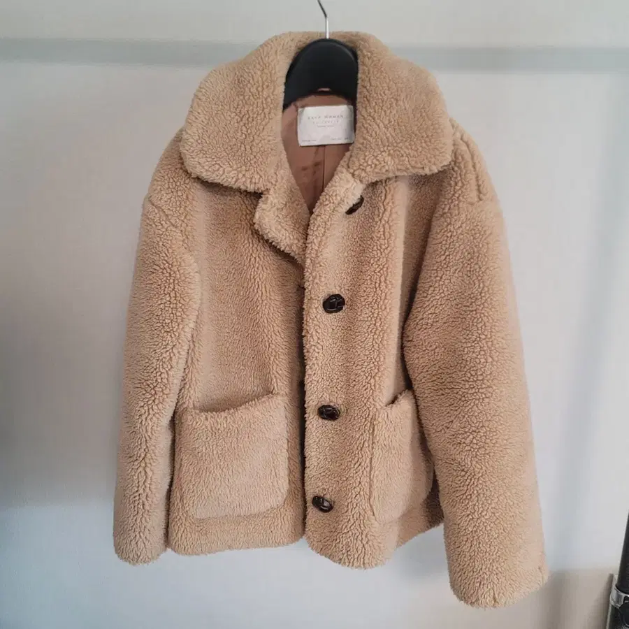 ZARA 여성 뽀글이 플리스 베이지 자켓