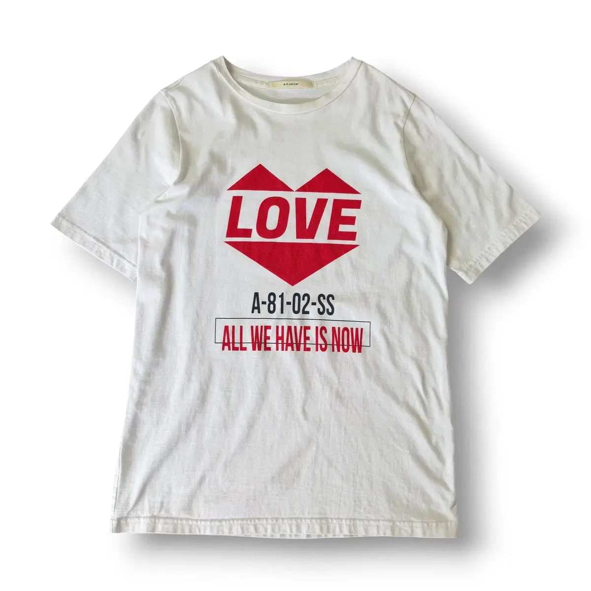 a.t.corner LOVE 하트 그래픽 반팔 티셔츠 m