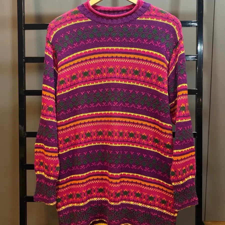 [XL] 베네통 BENETTON 90s 빈티지 이탈리아 페어아일 코튼 니트