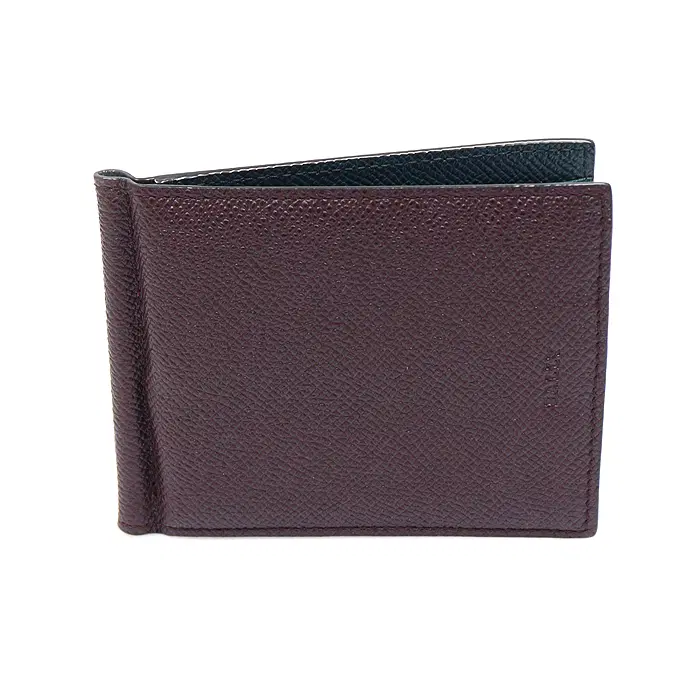 Bally(발리) 6205393 버건디 그레인 레더 BODOLO 머니클립 MGD84912BL
