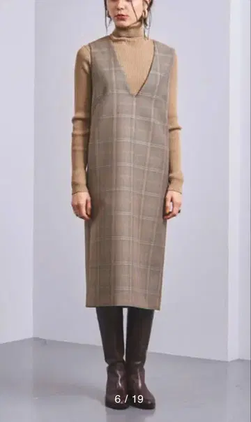 UNITED ARROWS 유나이티드 애로우즈 체크 오버롤 스커트