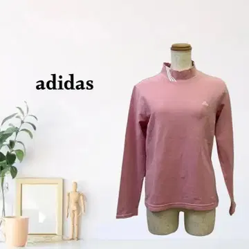 zC1002 [ L ] adidas 티셔츠/컷소우 하이넥 긴팔 로고