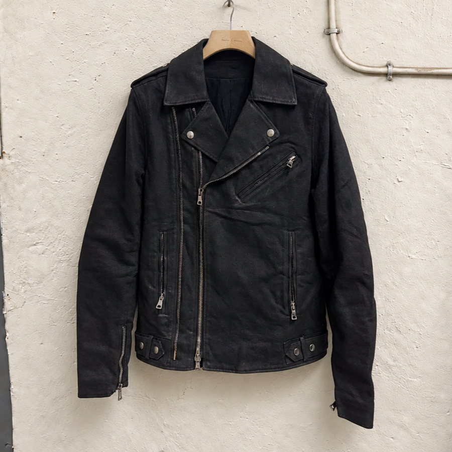 L / Balmain 발망 왁스 라이더 자켓