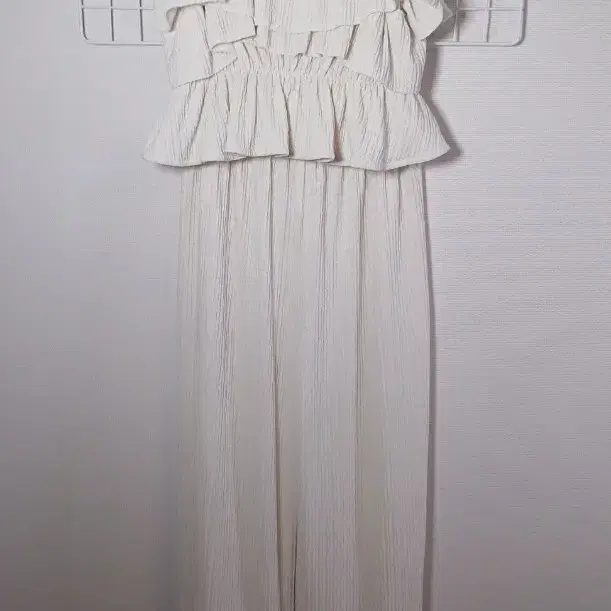 여성 크림 민소매 세트(탑+팬츠) 프리