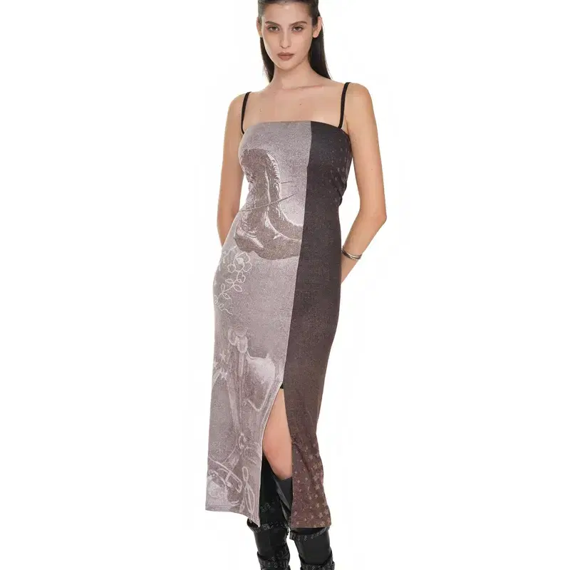[새상품]투머치택스 COWGIRL PRINTED DRESS (BROWN)