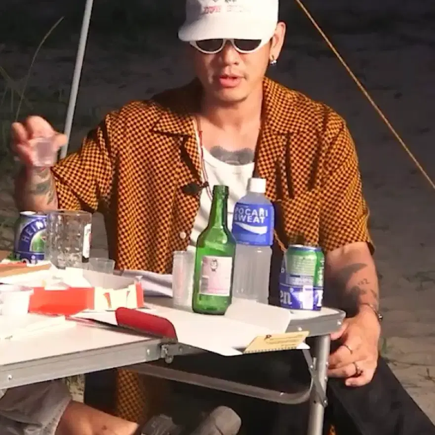 뱃사공 반팔 체크 셔츠