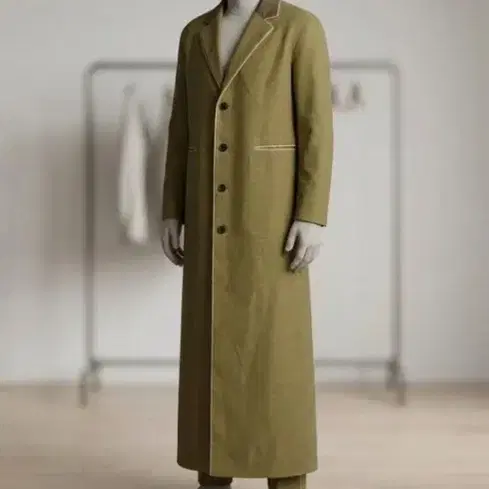 코트 카키색 롱 코트+바지
