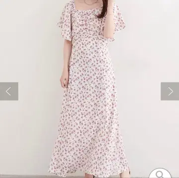 natural couture 꽃무늬 오프숄더 롱 원피스