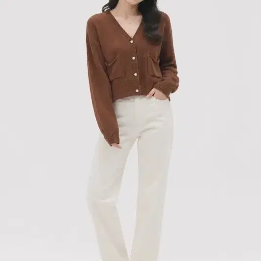 반에이크 브라운 여자 프리 가디건 O5340