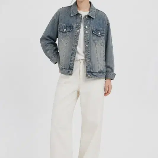 포커스 블루 여자 프리 데님 자켓 O5419