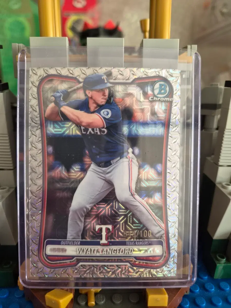 Topps 바우만 크롬 와이어트 랭포드 텍사스 레인저스 카드 49/100