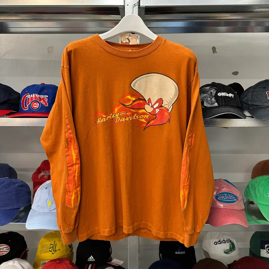 00's made in usa 루니툰즈 할리데이비슨 롱슬리브 M