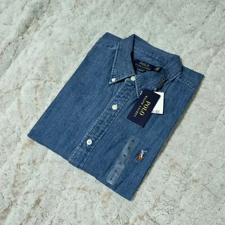 폴로 랄프로렌 중청 데님 셔츠 L XL 클래식핏 새제품
