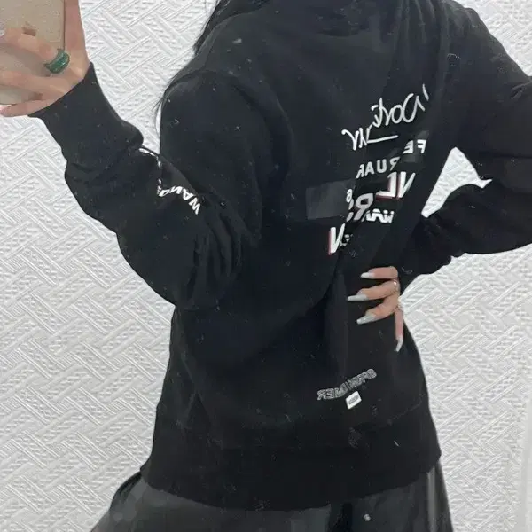 앤더슨벨 빈티지 스트릿 펑크 레터링 프린팅 후드티 M C15174