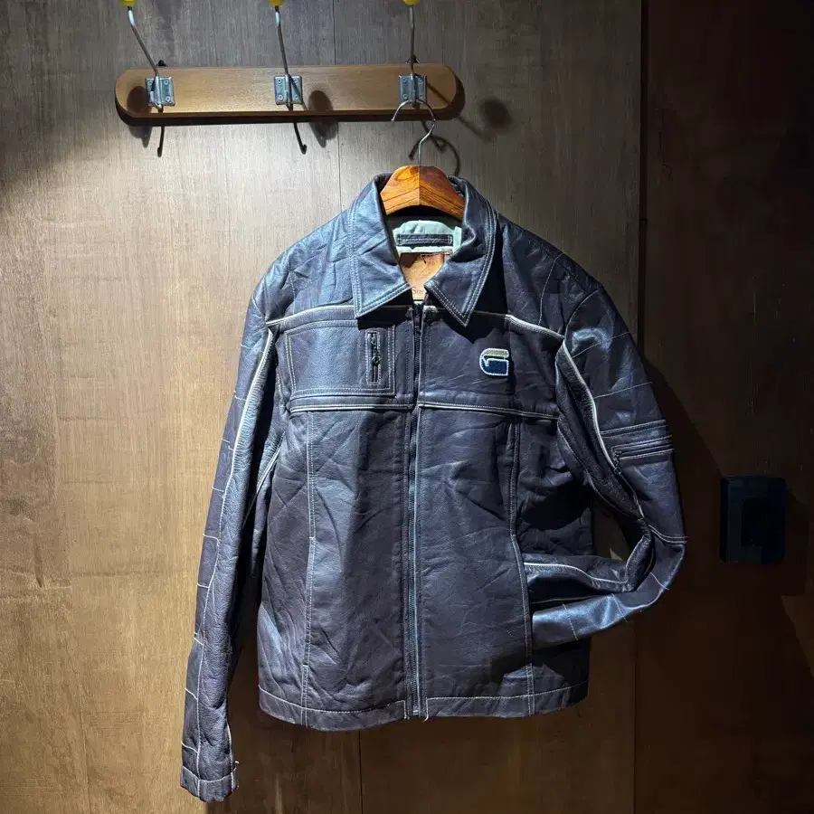 G-STAR RAW 리얼 레더 바이커 자켓 L