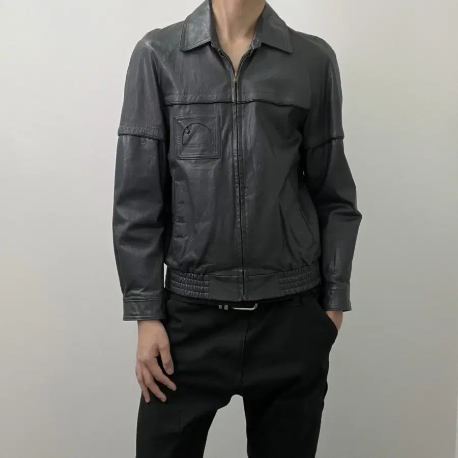 jpn vtg 빈티지 래글런 소가죽 블루종 자켓 M