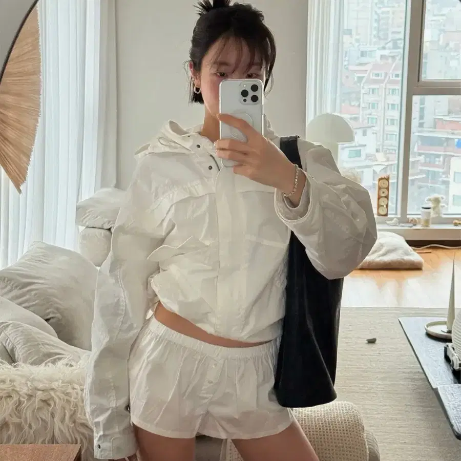 글로니 바람막이 G 패커블 후드 자켓 아이보리 L