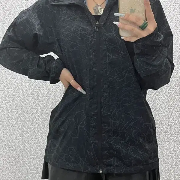 오클리 올드스쿨 펑크 고프코어 그래픽 바람막이 자켓 L C15183