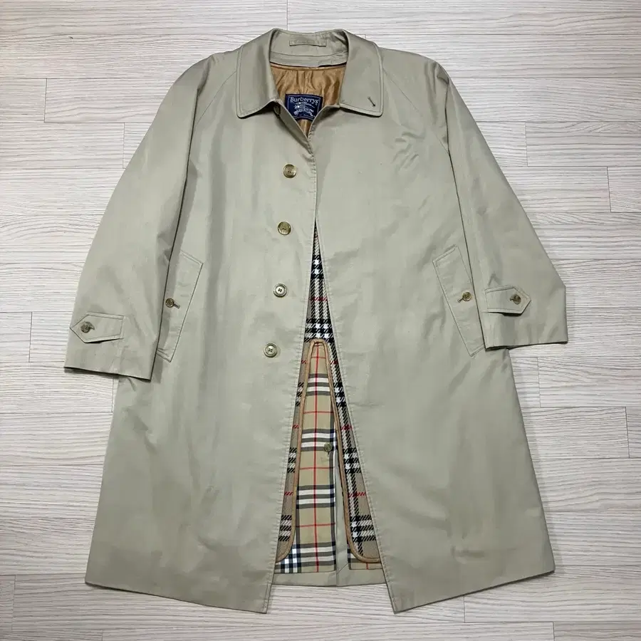 [Burberry] 80s 버버리 개버딘 발마칸 코트 (라이너 포함)