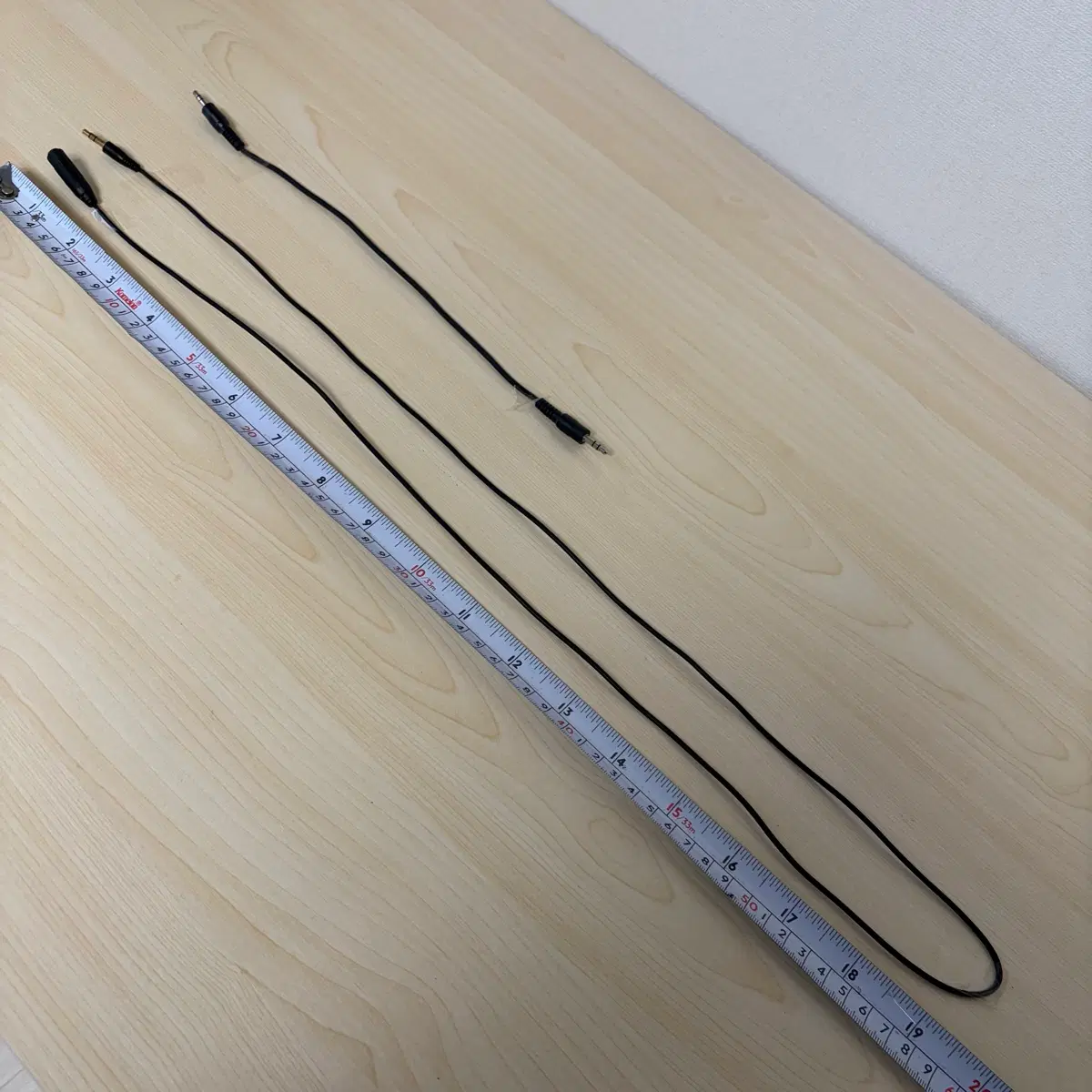 3.5mm 오디오 연장 케이블 2개 블랙