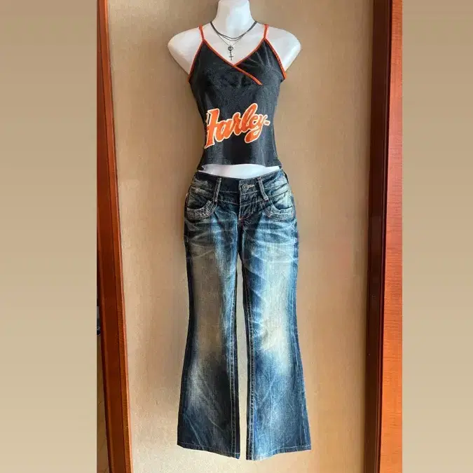 LOLITA JEANS 롤리타 진스 Y2K 스터드 로우라이즈 부츠컷 데님 27