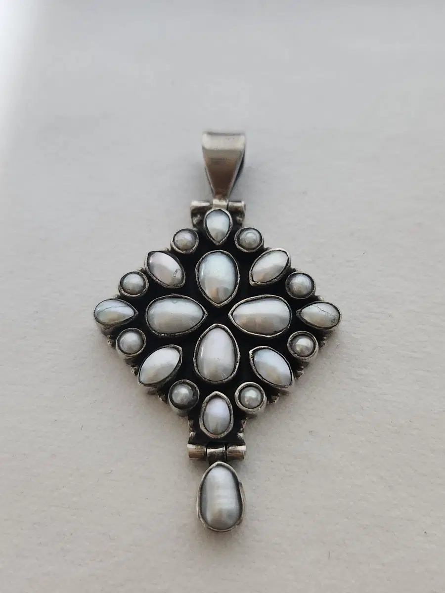 그레이 천연 진주 은펜던트 silver