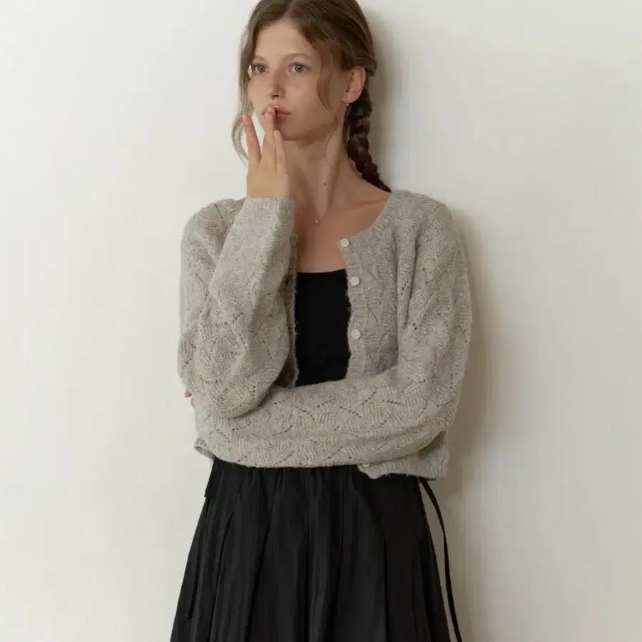 리엘 Nova knit cardigan (gray)