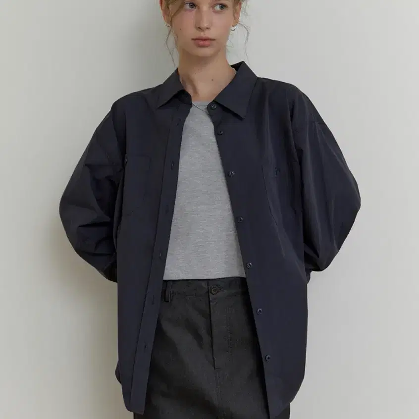 더미튼 Melba overfit shirt (navy)