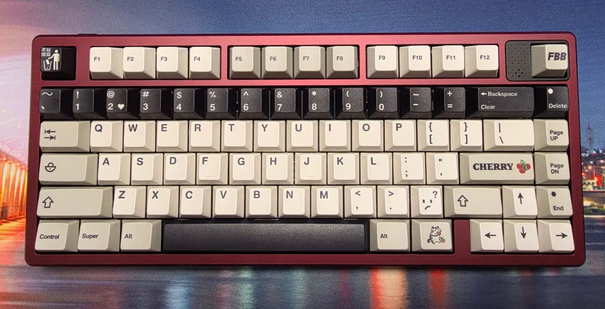 Graystudio Aero75 Burgundy 그레이스튜디오 풀알루미늄 커스텀키보드
