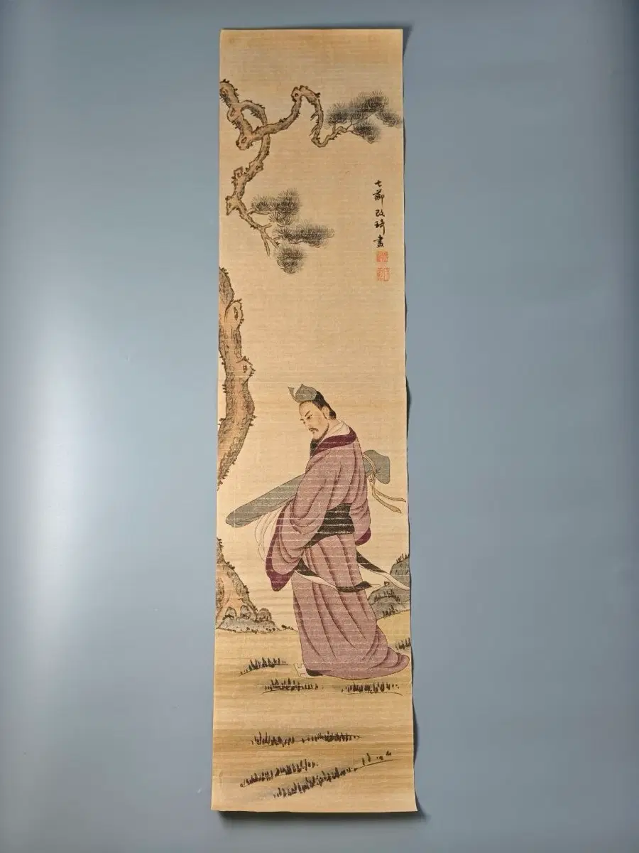청대 화가 개기 관지 송하인물도 골동품 고미술품 수집품 고화 그림