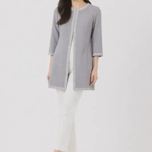 여M/마리아니 라이트 그레이 나일론 가디건