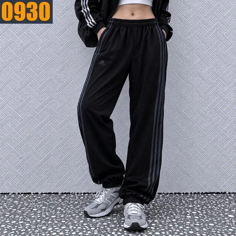 33 ADIDAS 아디다스 블랙 3스트라이프 밴딩 조거 트레이닝 팬츠 L