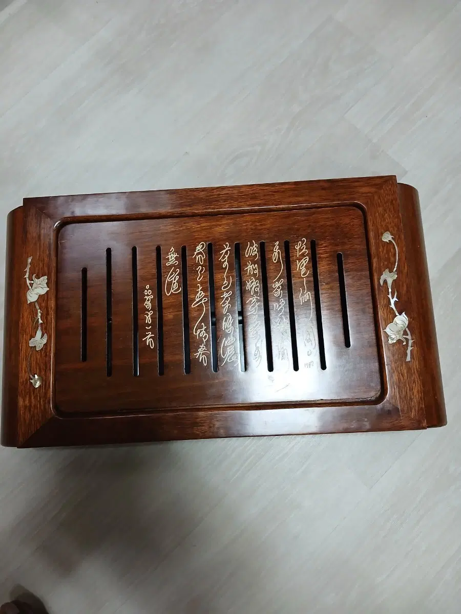 화리목원목 찻상 자개 문양찻탁