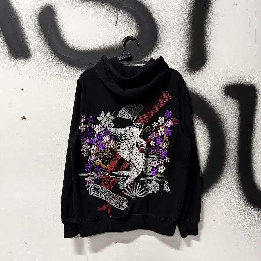 VTG 빈티지 재패니즈 오리엔탈 하라주쿠 사쿠라 자수 디테일 집업 후디