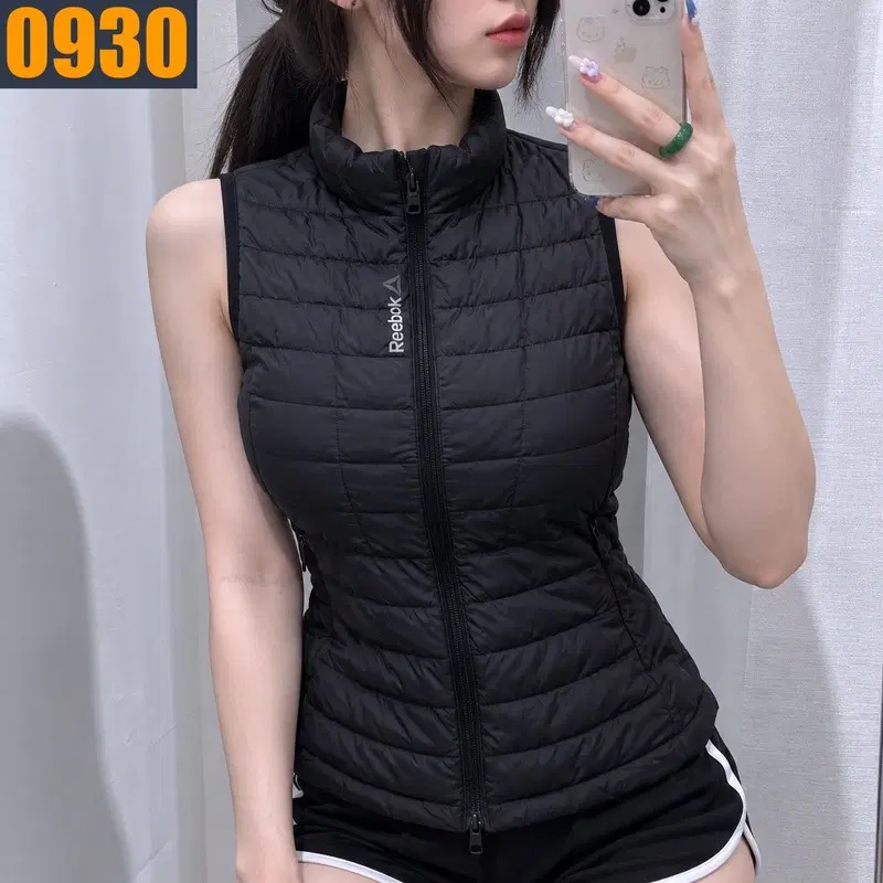 95 REEBOK 리복 블랙 경량 퀼팅 패딩 베스트 M