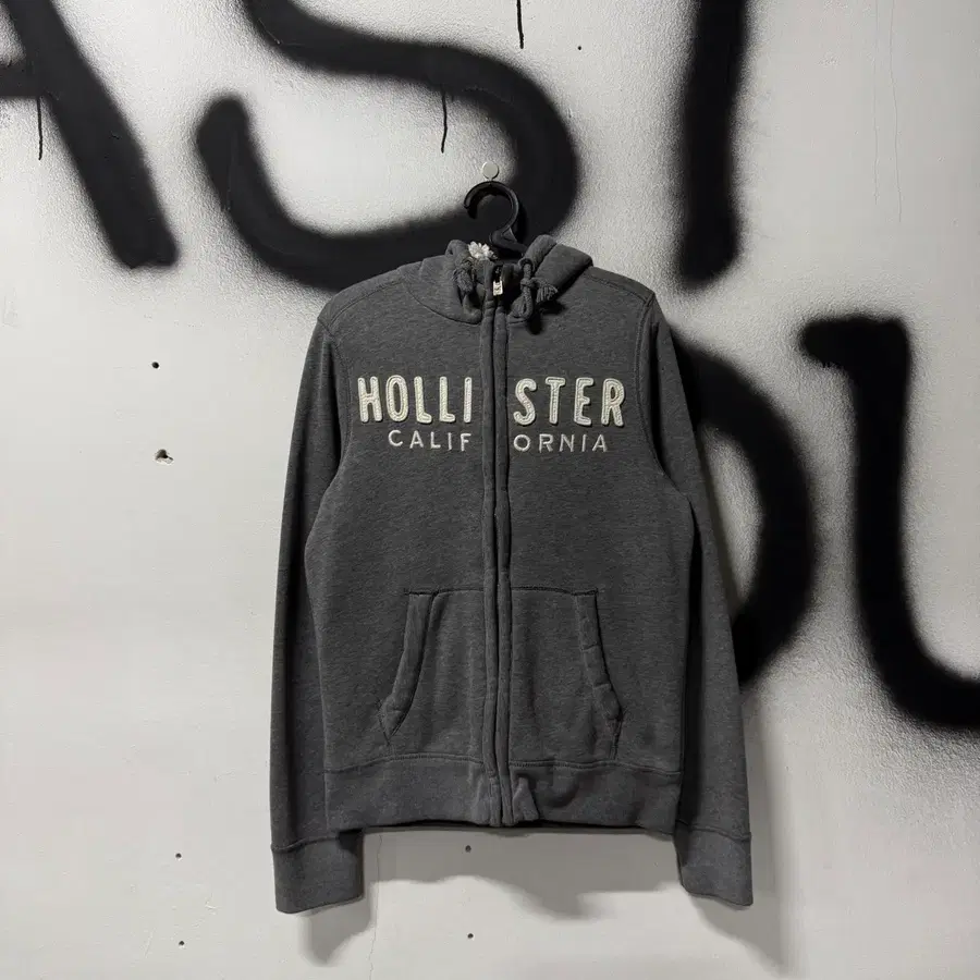 Hollister 홀리스터 y2k 안감 보아 플리스 집업 후디 그레이