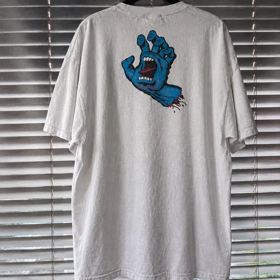 [XXL] 90s Santa Cruz 산타크루즈 Screaming Hand 빈티지 티 화이트
