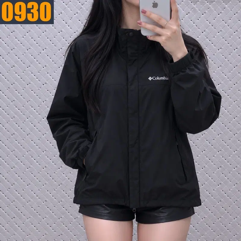 100 COLUMBIA 컬럼비아 블랙 고어텍스 로고 바람막이 자켓 L